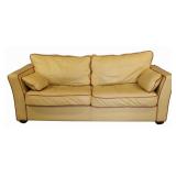 Art Deco Style Leather Upholstered Sofa.