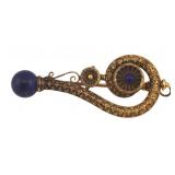 JEWELRY. Victorian Etruscan Revival Gold and Lapis