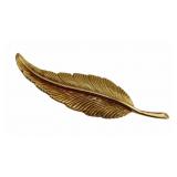JEWELRY. 14kt Gold Feather Form Brooch or Pendant.