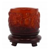Chinese Carved Amber Archer