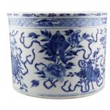 Chinese Blue and White Brush Pot.