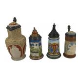Collection of 4 Steins Including Mettlach & More.