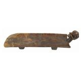 African Chowke Ceremonial Bed with Carved Head.