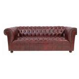 Vintage Leather Upholstered Chesterfield Sofa.