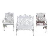 Antique Cast Iron Settee and 2 Chairs.