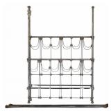 Vintage Pewter Style Metal Bed.