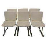 Midcentury Set Of 6 Chrome Chairs.
