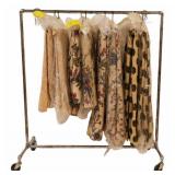 Eight Panels of Vintage Embroidered Curtain Fabric