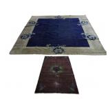2 Art Deco Finely Hand Knotted Chinese Carpets.