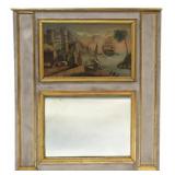 19th Century French Paint & Gilt Decorated Trumeau