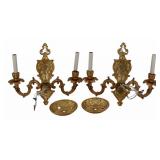 Fine Pair Of Italian Gilt Bronze Sconces.