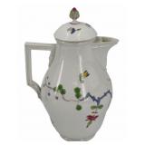 Antique Meissen Coffee Pot Birds & Flowers.