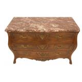 Vintage Louis XV Style Carved & Marbletop Drop