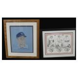 Mickey Mantle Signed Litho & Willie, Mickey & Duke