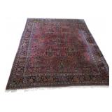 Antique And Finely Hand Knotted Sarouk Carpet.