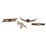 JEWELRY. Collection of (4) Victorian Brooches.