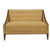 Midcentury Style Upholstered Loveseat.