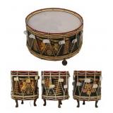 4  Antique Drums Mounted on Feet.