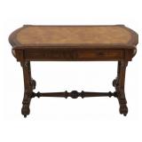 Victorian Walnut Leathertop Desk.
