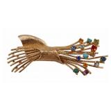 JEWLERY. 13.5kt Gold and Gem Bouquet Brooch.