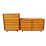 Midcentury Hi & Long Dressers Signed Hataway.