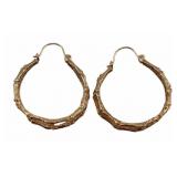 JEWELRY. Pair of 13.25kt Gold Double Bamboo Hoops.