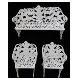 3 Pc. Antique Cast Iron Fern Pattern Suite.