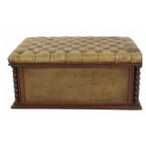 After Maitland Smith Leather Tufted Bench.