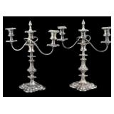 SILVERPLATE. English Ellis-Barker Candelabras.