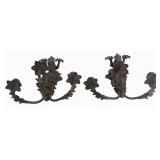 Bradley & Hubbard Pair of Bronze Griffin Sconces.