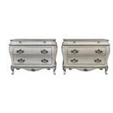 A Vintage Pair Of Louis XV Style Bombe Commodes