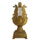 Fine Antique Gilt Bronze Swan Clock w/Dolphin Feet