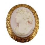 JEWELRY. 14kt Gold and Angel Skin Coral Carved