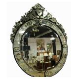 Vintage Venetian Style Etched Mirror.