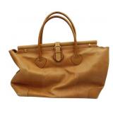 COUTURE. Gucci Tan Leather Travel Bag.