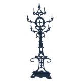 Victorian Green Painted Cast Iron Coat Rack.