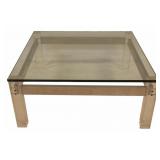 Midcentury Acrylic & Glass Top Coffee Table.