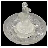 After Lalique Figural Glass Frog.