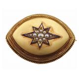 JEWELRY. Victorian 9kt Gold, Enamel and Pearl