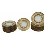 Set of 24 Gold & Cream Czech Service Plates.