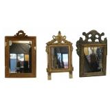 Lot of 3 Antique Carved & Giltwood Mirrors.