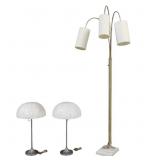 Modernist Floor Lamp Together With A Pair Of Lamps