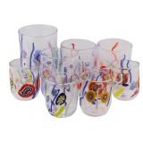 (9) Signed Laguna B. Art Glass Cups.