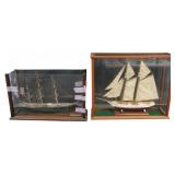 Two Antique Cased Ship Models