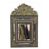 Antique Tin Clad Mirror.