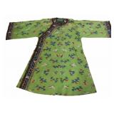 Chinese Green Silk Embroidered Robe.