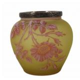 WEBB Silver Mounted Cameo Glass Vase