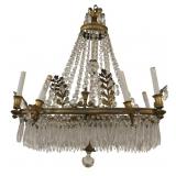 Fine Antique Gilt Bronze Basket Form Chandelier.
