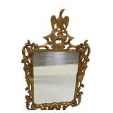 Midcentury Carved Giltwood Mirror W/ Eagle Crown.