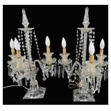 Fine & Large Pair of Cut Glass Girondelles.